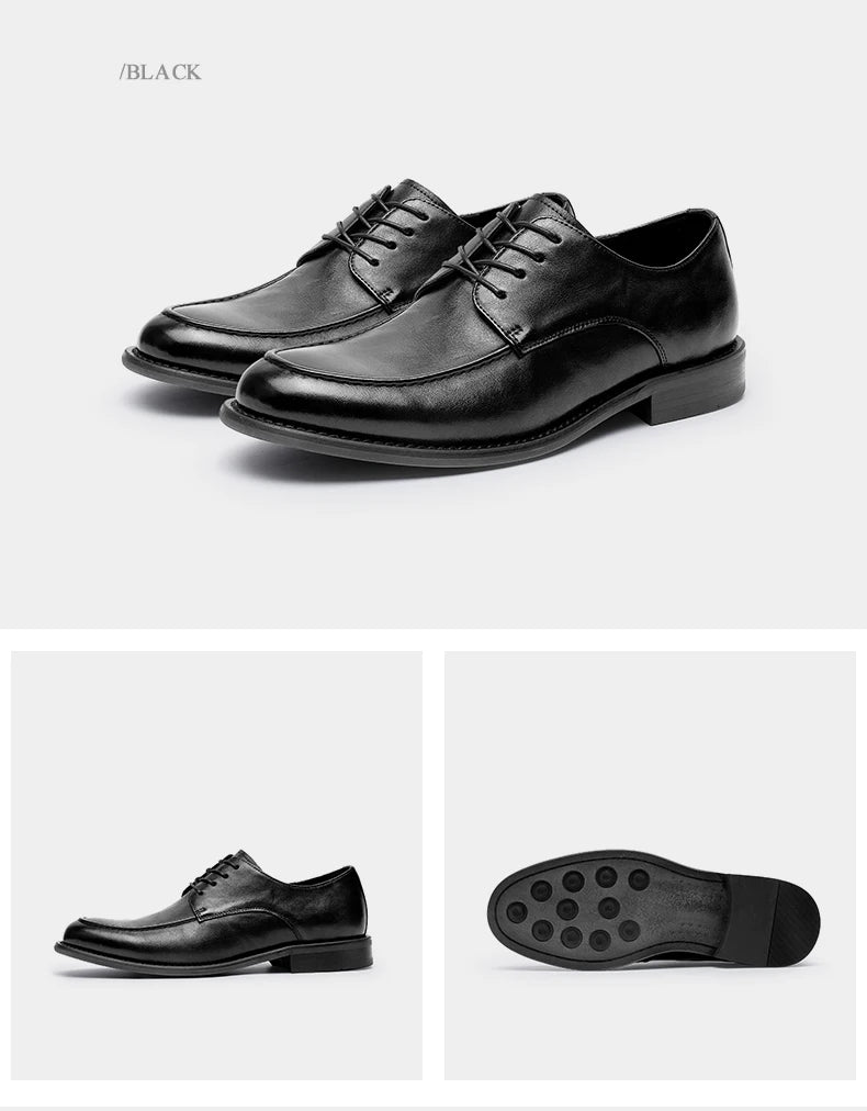 DESAI Full Grain Leather Men Shoes Genuin Leather Luxury Brand Derby Breathable  Arrival Fashion Designer