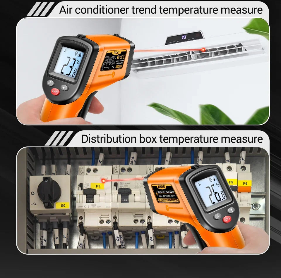 ANENG TH201 Digital Thermometer Handheld Non-Contact Laser Temperature Meter Gun Temperature Tester Instruments Pyrometer