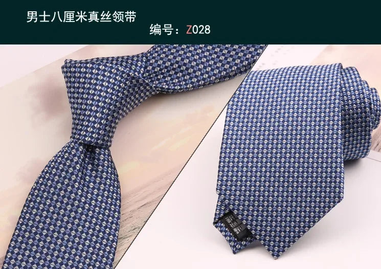 8cm Adult Silk Neckties for Mens Suits Wedding Neck Ties Retro Striped Corbatas Gravata Neckwear Gentleman Gravatas Tie