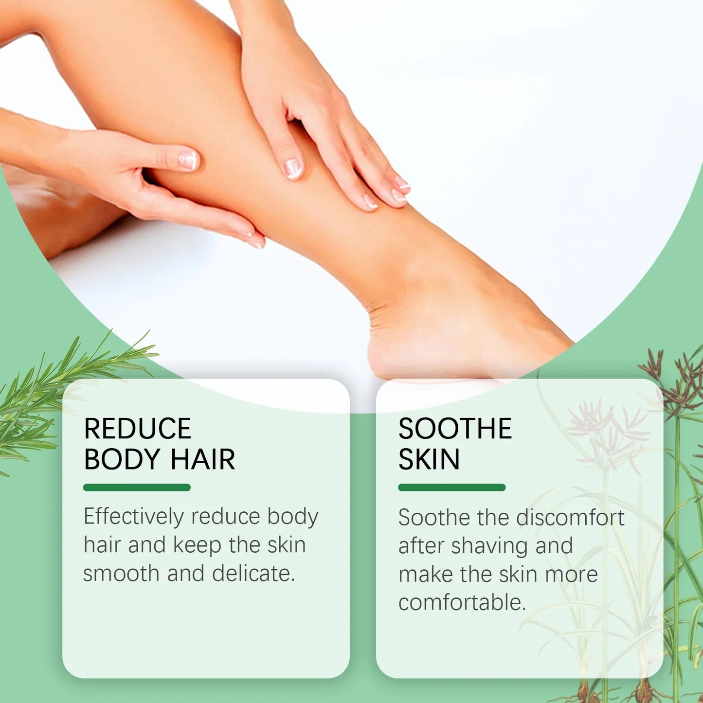 Pure Cyperus Rotundus Oil for Hair Removal Moisturize Smooth Intimate Armpit Leg Hair Growth Inhibitor Body Depilatory Serum