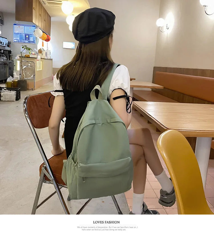Fashion Canvas Backpack for Women Anti-theft School Shoulder Bag for Teenage Girls New Style Female School Backpack