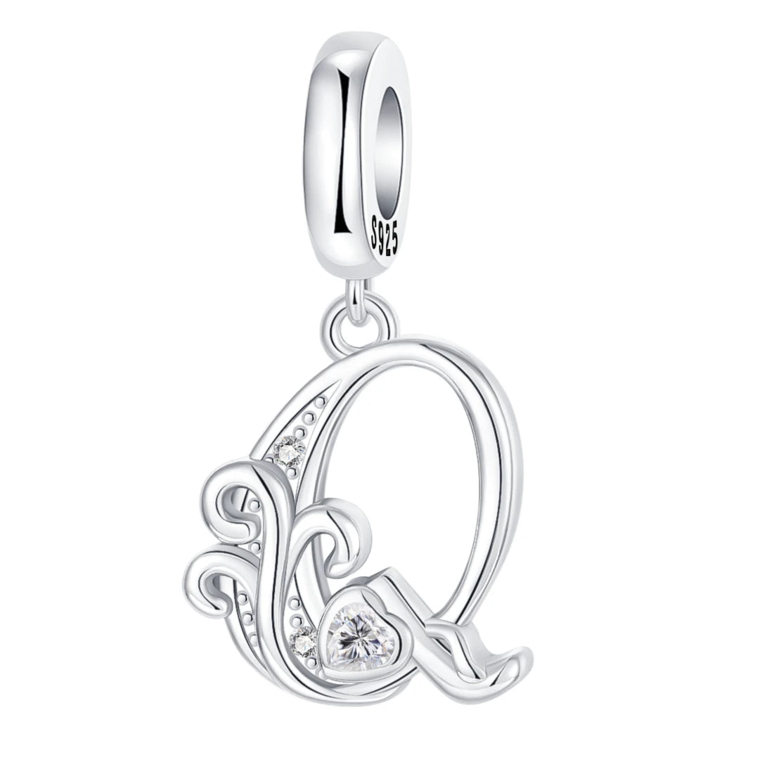 925 Sterling Silver  A-Z 26 English Letters Retro Fashion Pendant Fit Original Bracelet Charm Beads Necklace Diy Female Jewelry