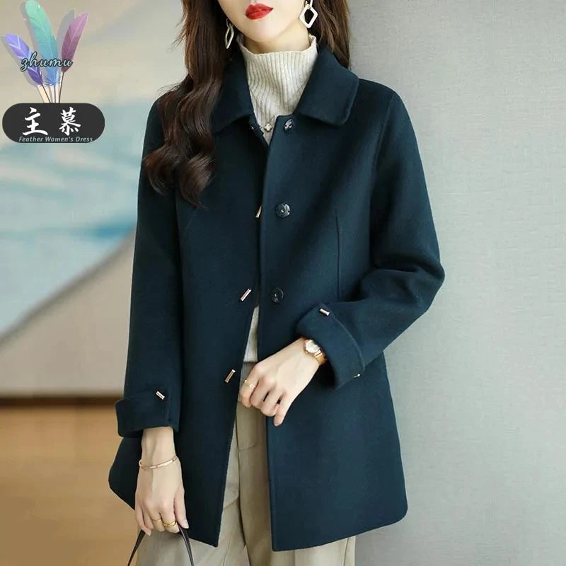 Woolen Coat New Women's Fashion Coat Autumn Winter 2025 Small Casual Woolen Jacket Slim Versatile Ladies High-grade Overcoat Top