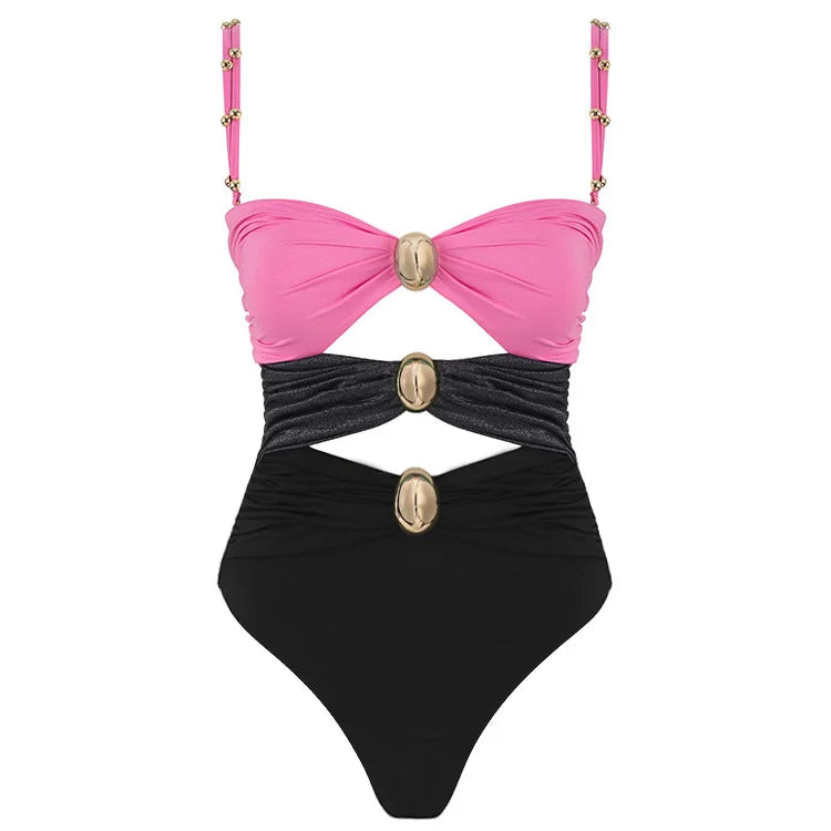 One-Piece Swimsuit and Skirt Blue Swimwear Bikini Female Vocation Bathing Suit Beachwear Beach Dress Sarong
