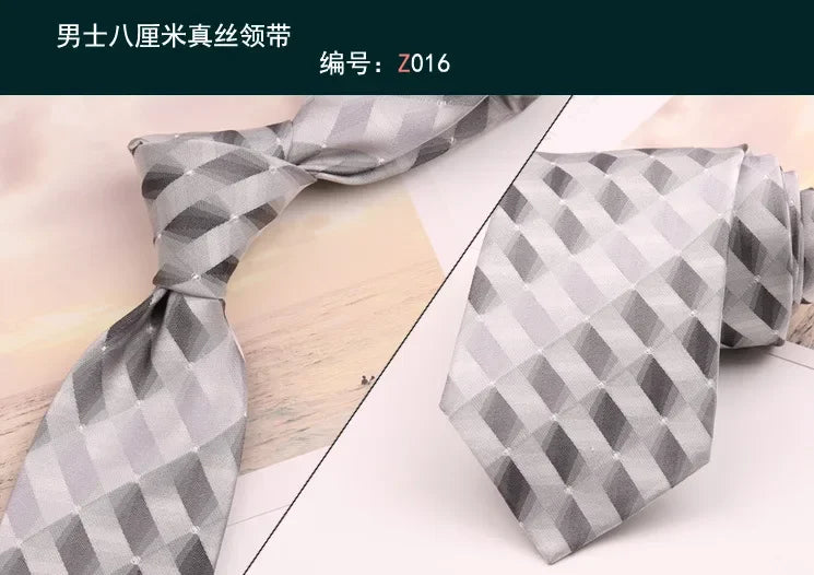 8cm Adult Silk Neckties for Mens Suits Wedding Neck Ties Retro Striped Corbatas Gravata Neckwear Gentleman Gravatas Tie