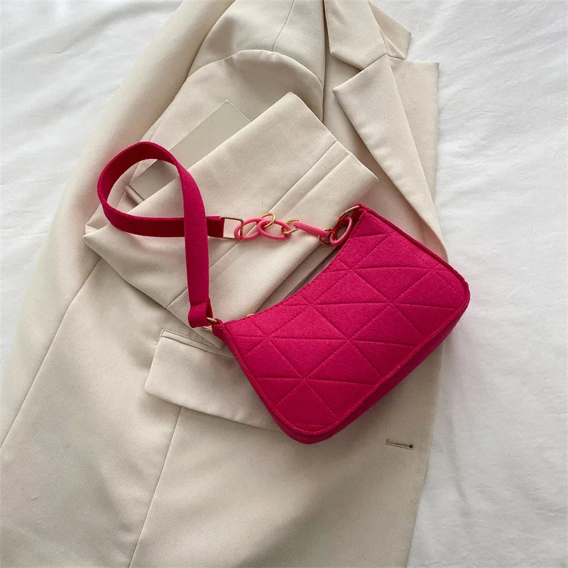 Women Small Square Bag Сумка Женская Simple and Versatile Casual Handbag Fashion Popular Felt One Shoulder Messenger Bags Purse