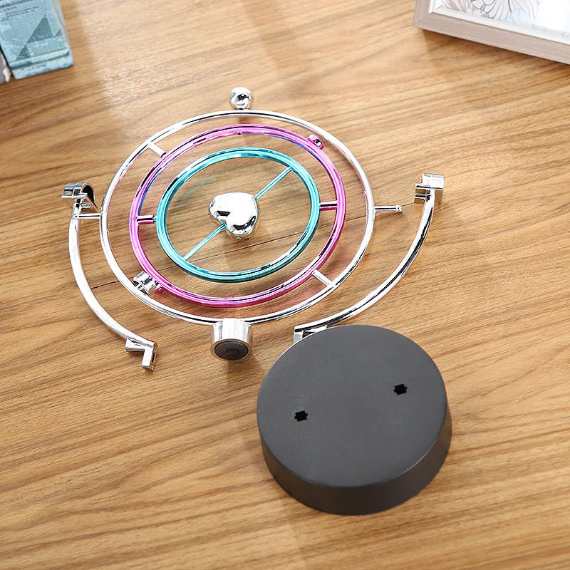 Rotating constant motion Newton pendulum, balance ball, magnetic levitation chaotic small pendulum, home dining table decoration