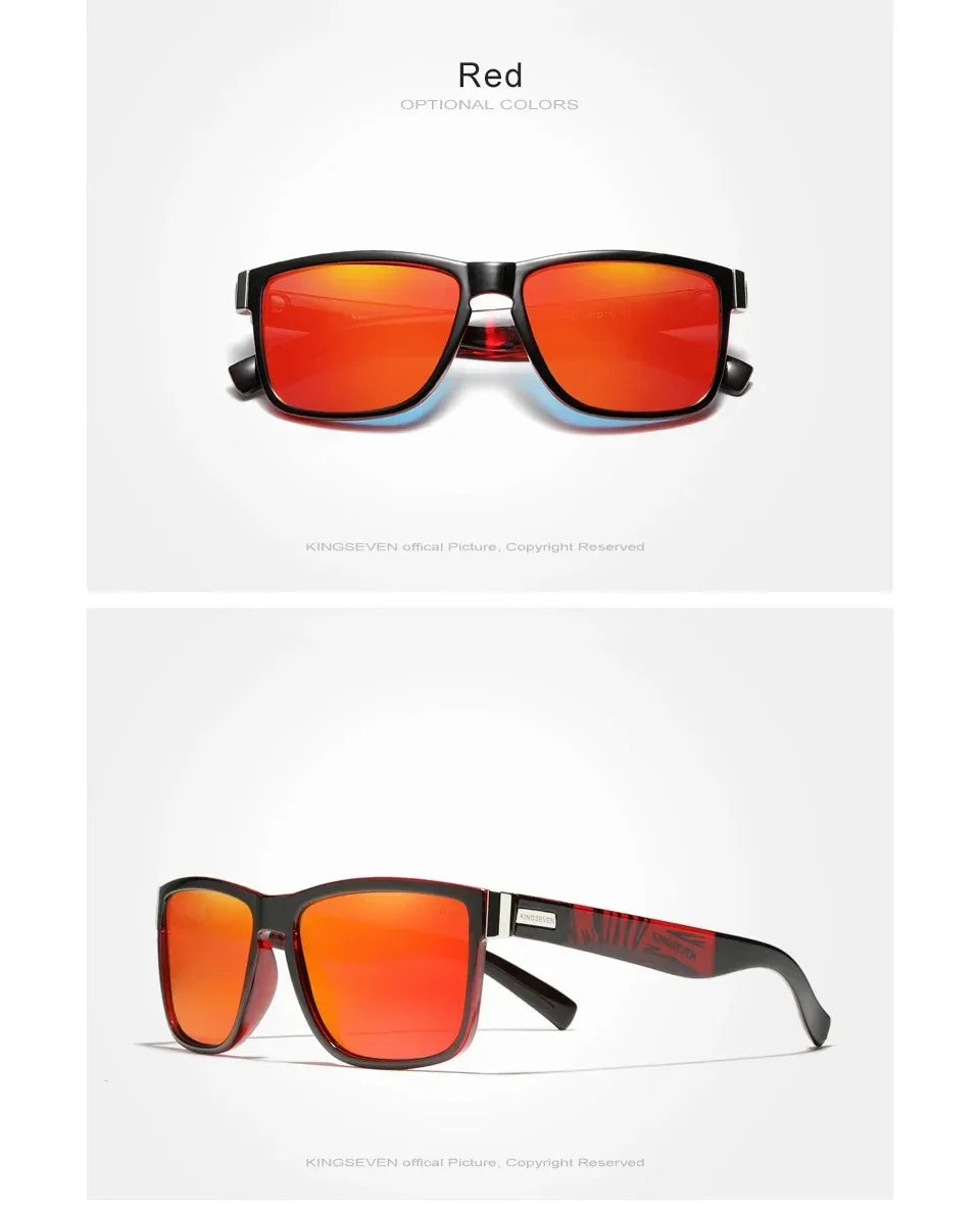 KINGSEVEN Polarized Lens Sun Glasses Women High Quality Retro Men Square Full Frame Decorative Glasses UV400 Goggles Eyewear