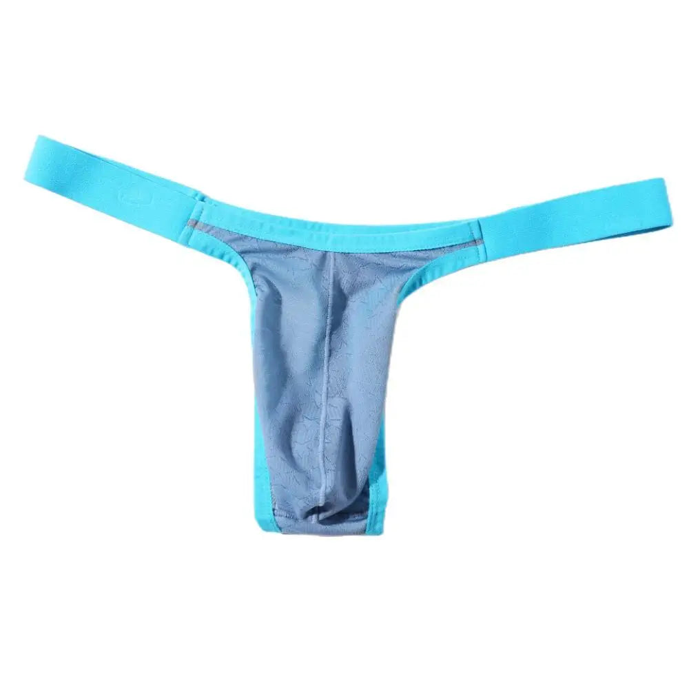 Men Thongs Sexy Underwear T-Back Underpants Breathable  Ice Silk Briefs Big U convex Pouch Thongs G-String Male Lingerie Panties