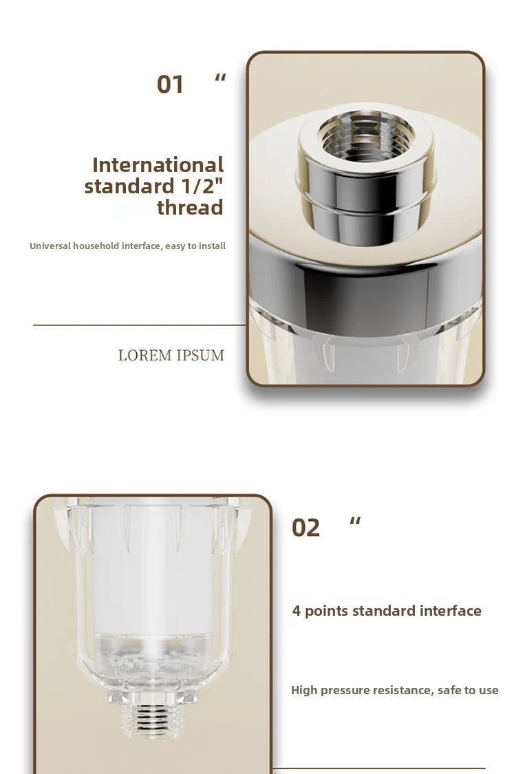 Showerhead Water Filter Universal Fit Bath Filter Removes Chlorine and Impurities Improves Water Quality for Shower