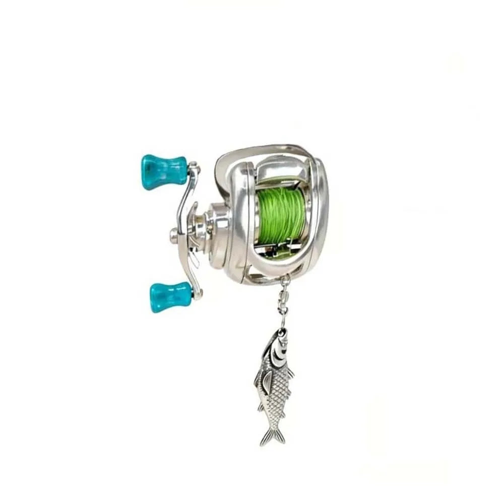 Neck Chain Luxury Fishing Reel Necklace Rotatable Exquisite Fishing Reel Ring High-end Pendant Men Neck Pendant Daily