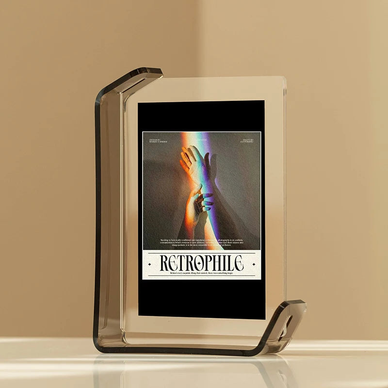 Acrylic Picture Frames Clear Picture Frames Acrylic  Frameless Transparent Cubes Floating Gift for Home Office Desktop Display