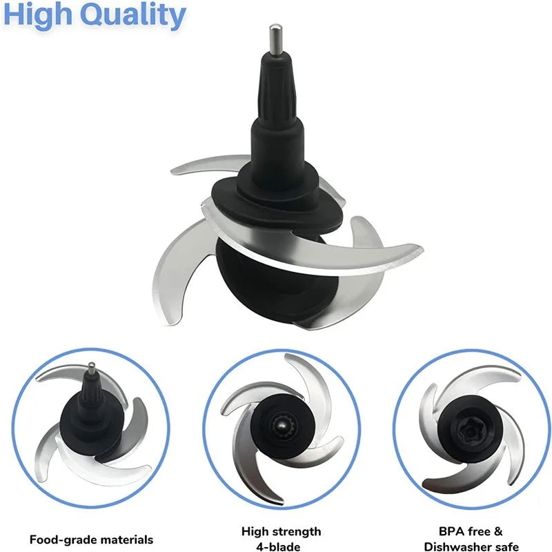 Blender 4-Blade Replacement for Ninja 64-oz Food Processor Bowl Chopping Blade Fits BL682 BL770 BL910 BN600 BN601 BN801