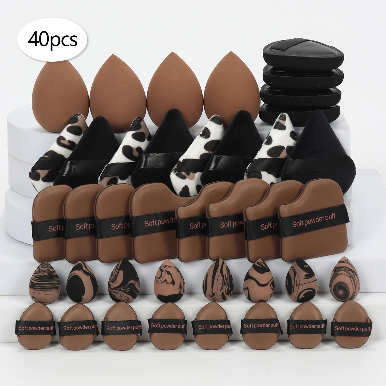 10/20/30/40/50-Piece Set of Multifunctional Makeup Tools, Expands When Exposed to Water, Suitable for All Skin Types