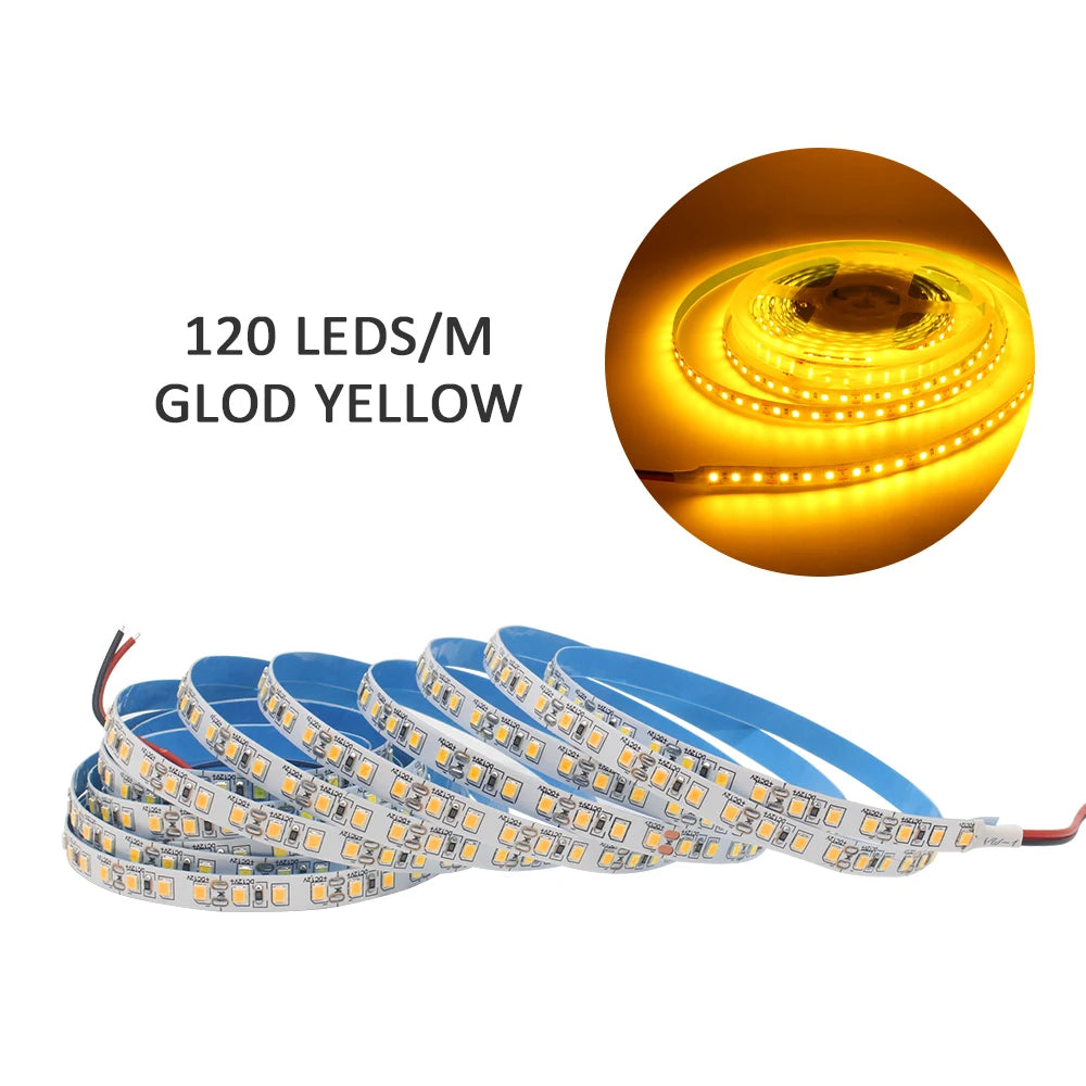 LED Strip Light 12V DC SMD 2835 120LEDs/M 1M 2M 3M 4M 5M Tira LED Stripe Tape Warm White 240LEDs/M Flexible Indoor Home Lighting
