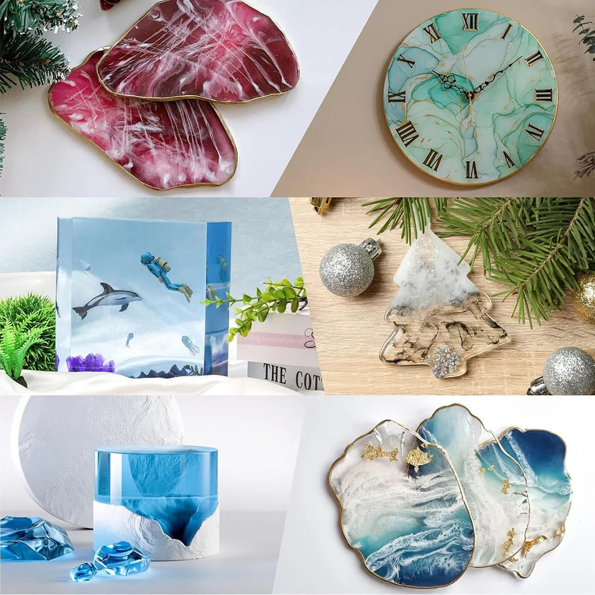250ml/500ml transparent epoxy resin kit: self-leveling resin, easy to mix in a 1:1 ratio, for crafting and jewelry making.