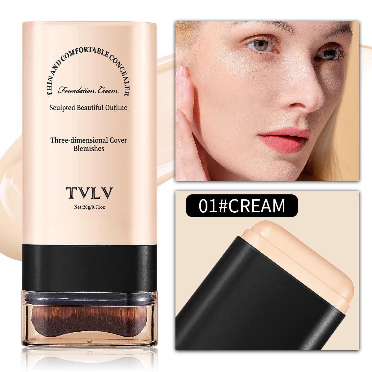 Waterproof concealer can cover defects for a long time, light and non greasy natural makeup effect