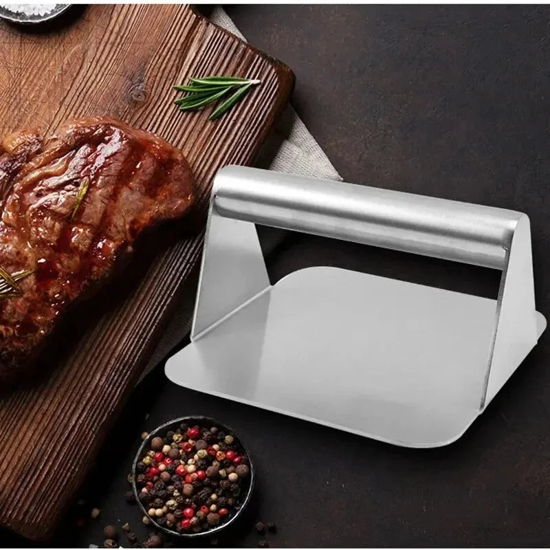 1pc Stainless Steel Hamburger Press - Meat Press for Hamburg/Meat Pie Making, Kitchen Gadgets & Cooking Accessories