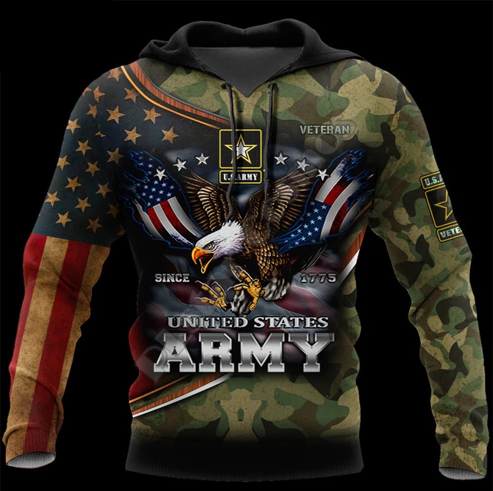 WBWA Veteran Military Army Suit Soldier Camo Autumn Pullover NewFashion Tracksuit 3DPrint Men/Women Casual Hoodies 2023 New