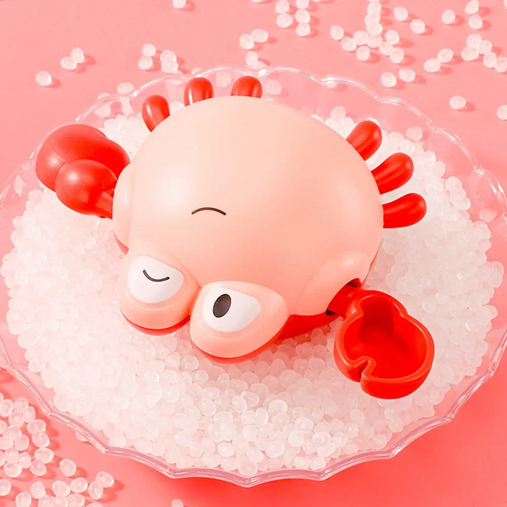 Baby takes a bath and plays in the water, Submarine, winding up animal chain, playing in the bathroom, children's toys