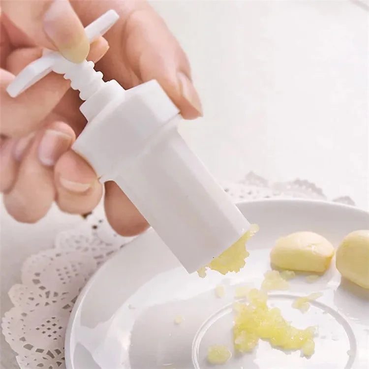 Plastic Garlic Presses Screw Squeeze Peeler Garlic Crusher White Manual Press Practical Kitchen Cooking Tools