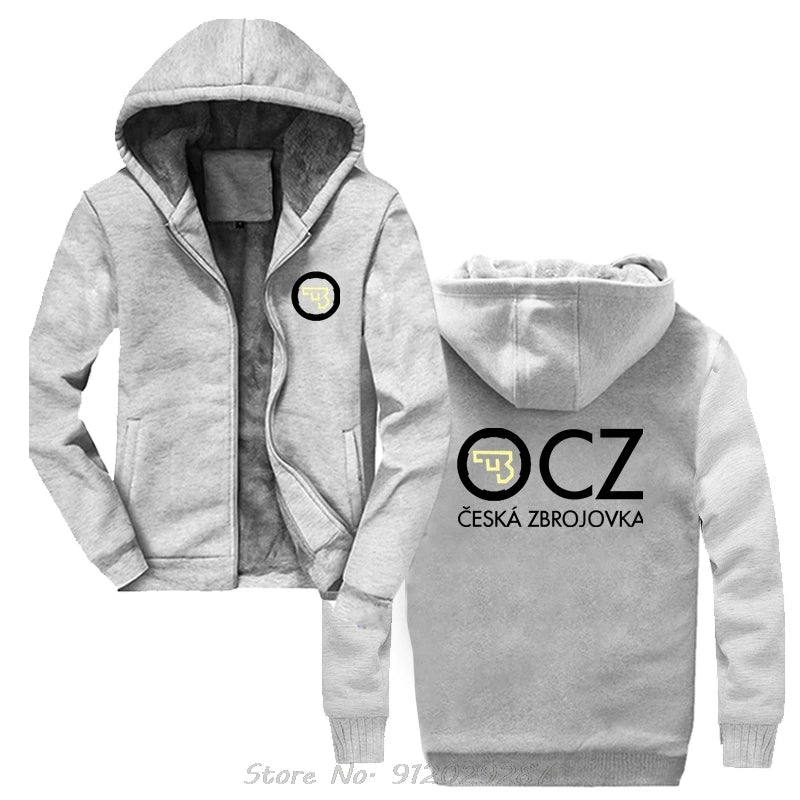 CZ Ceska Zbrojovka Czech Firearms Hoodie Men Hoody Cotton Jacket Zip Up Hoodies Men's Clothing Winter Coats Casual Streetwear