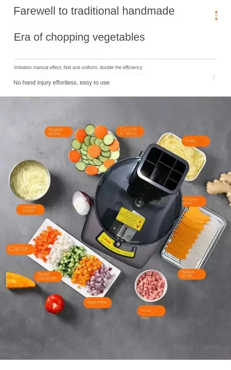 Vegetable Cutter Commercial High Power Family Party Multifunctional Automatic Dicing Slicing Shredding Chopp Vegetable