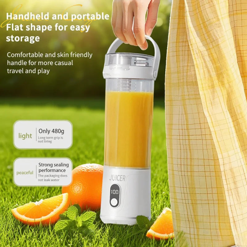 12Blades Portable Blender 2Cups for Travel Portable Electric Juicer Mixer Usb Charge Fresh Fruit Juice Personal Blender Smoothie