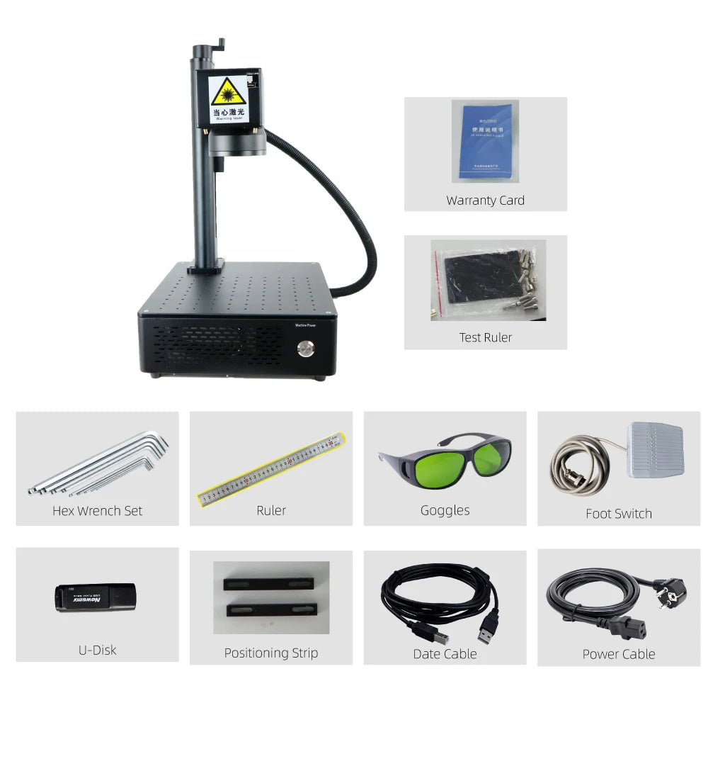 Kindlelaser S5 Industrial Fiber Laser Marking Machine 20/30/50W Portable Engraver for Metal Jewelry Leather High Precision