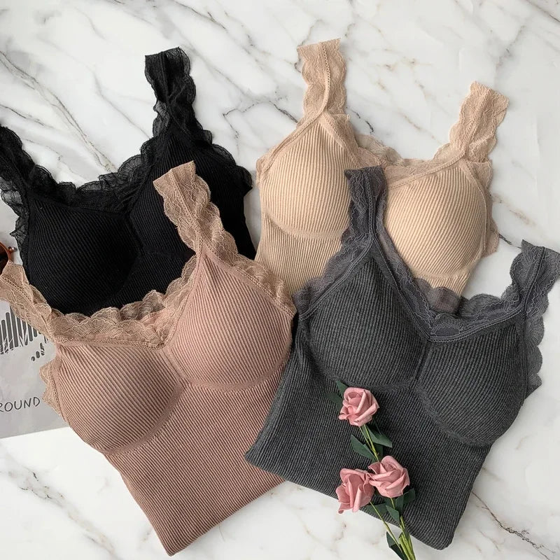 Thermal Underwear  Vest Thermo Lingerie Woman Winter Clothing Warm Top Inner Wear Thermo Shirt Undershirt Intimate Lace