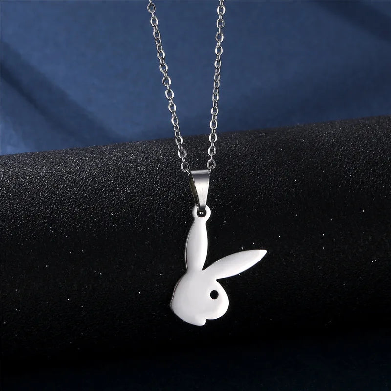 necklace rabbit  Bunny Charm Pendant Necklace y2k Fashion Vintage Jewelry Statement Necklace