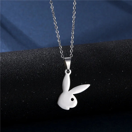 necklace rabbit  Bunny Charm Pendant Necklace y2k Fashion Vintage Jewelry Statement Necklace