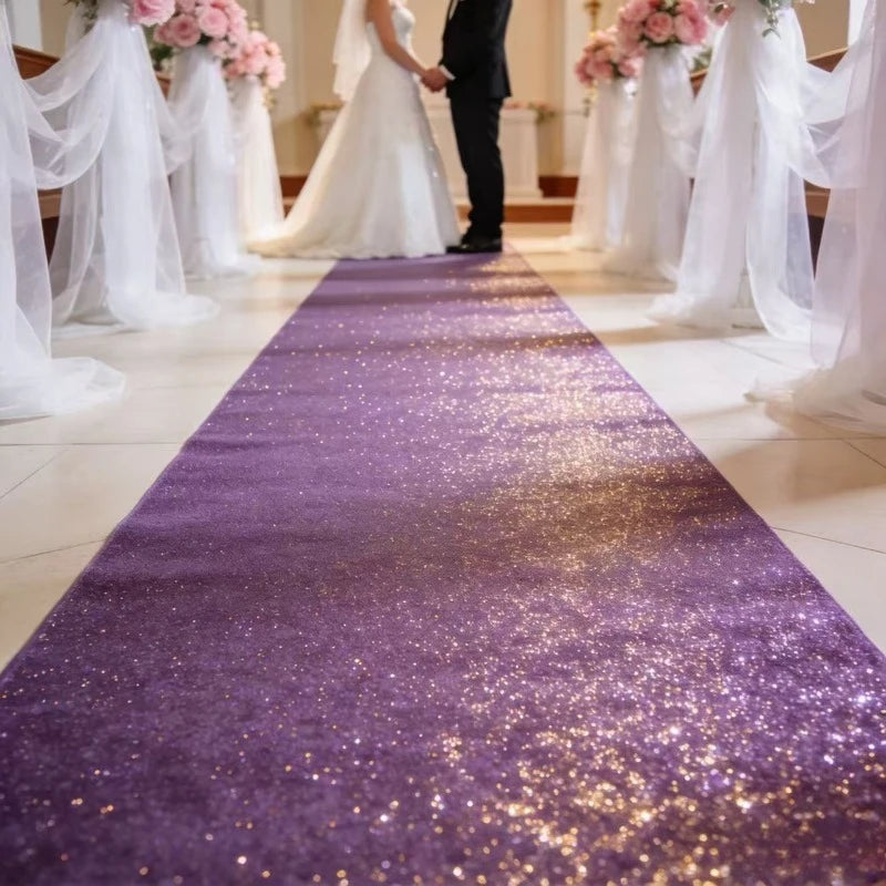 Purple Carpets Are Used To Decorate Wedding Passages, Indoor and Outdoor Carpets, Holiday Celebrations and Parties.