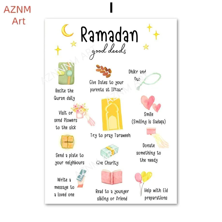 Islamic Arabic Quran Prophets Faith Wall Art Canvas Painting Nordic Style Posters and Prints for Homeschool Decor Mural Picture