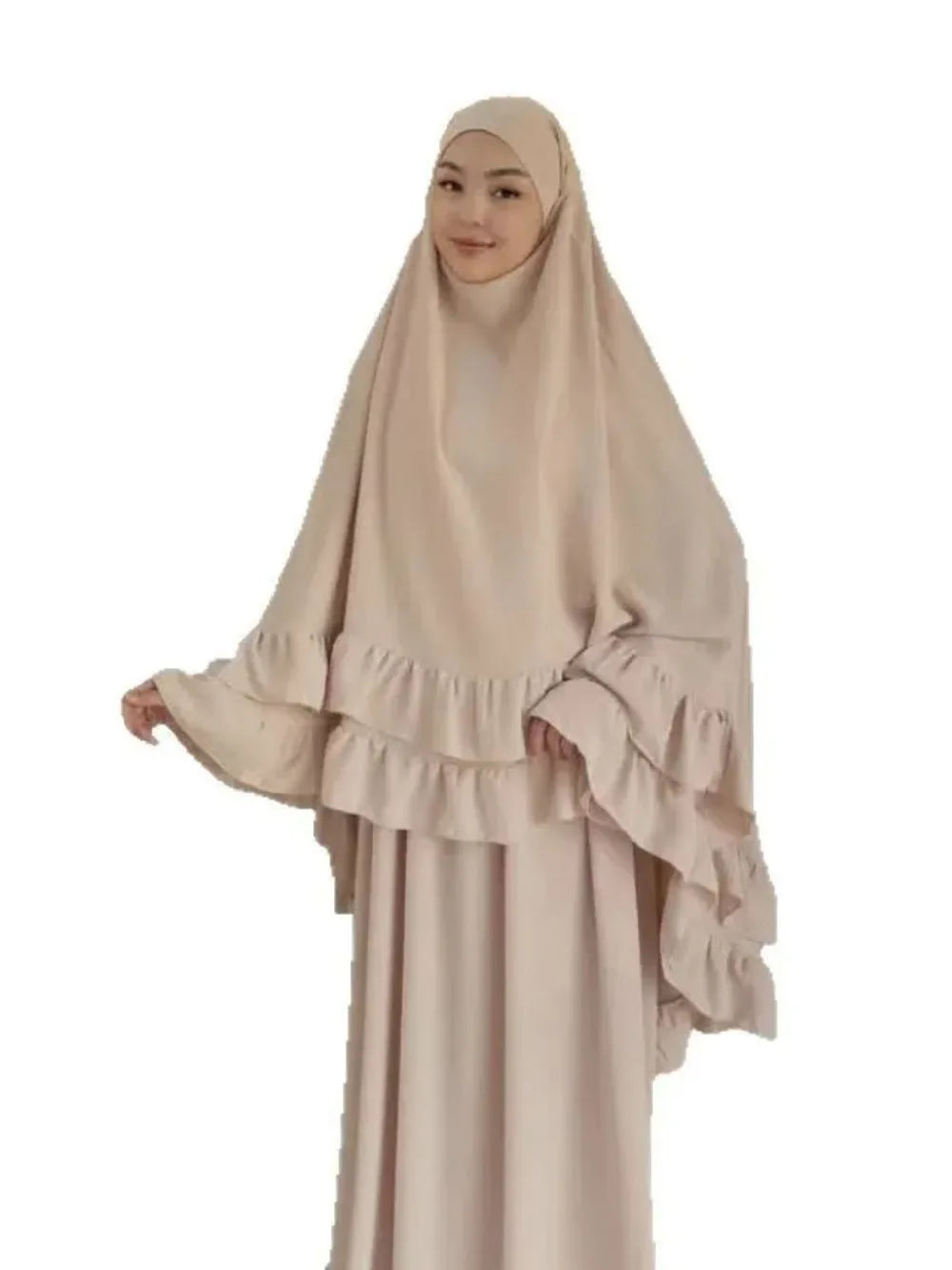 Muslim Dresses Hijab 2 Piece Sets Women Prayer Garment Modest Abayas Headscarf Ramadan Kaftan Islam Vestidos Arab Long Robe Suit