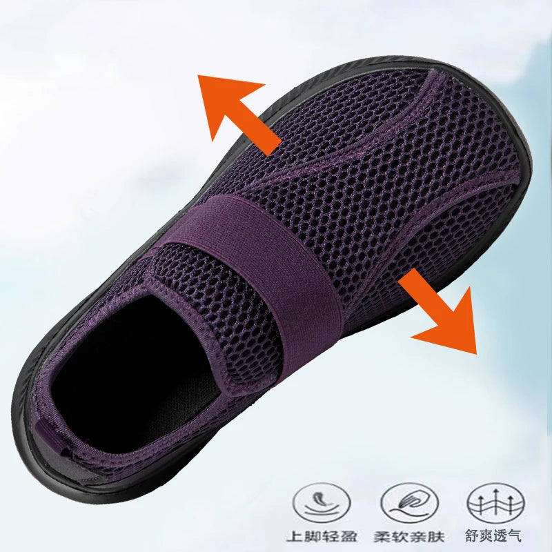 Wide Toe Box Elderly Shoes Comfort Walking Sneakers Diabetic Shoes Orthopedic Bunion Swollen Foot Hallux Valgus Thumb Eversion
