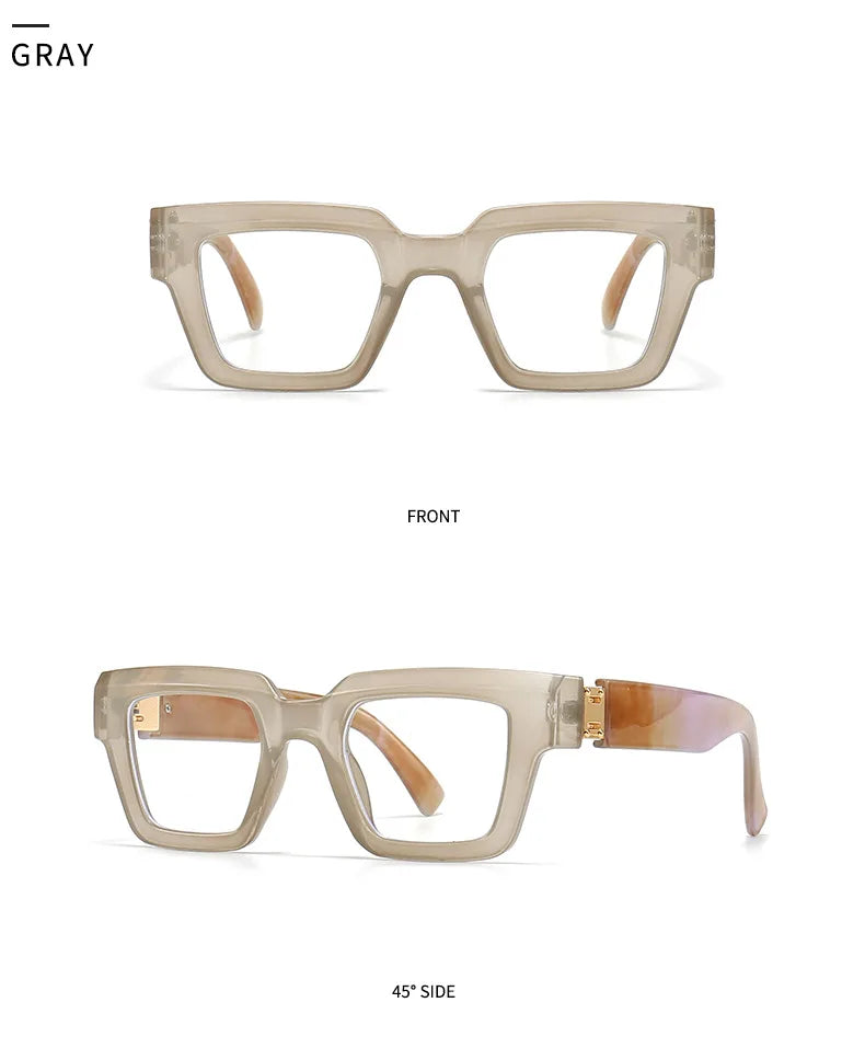 Brand Design Retro Reading Glasses for Man and Women Fashion Luxury Legs Large Size Square Presbyopic Eyewear Dioptric 0 to +6.0