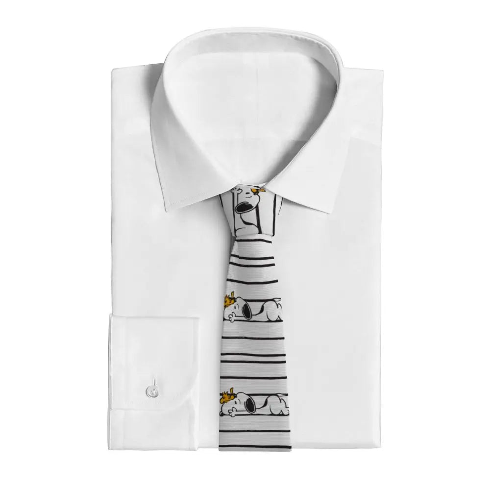 Snoopys & Woodstock Smile Giggle Laugh Neckties Silk 8 cm Neck Tie for Mens Shirt Accessories Cravat Wedding Accessories Office