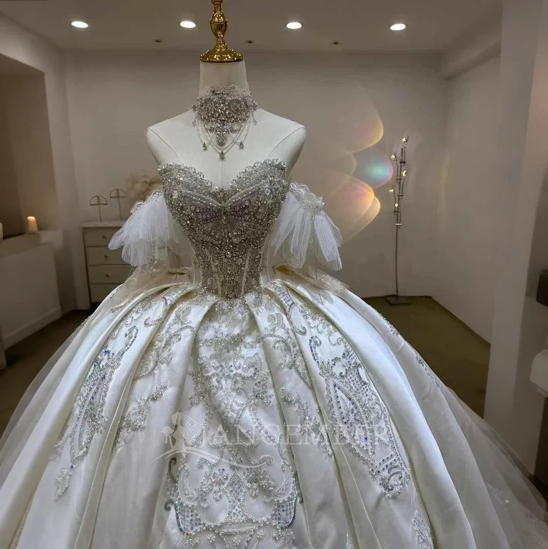 Convertible Wedding Dress 2 in 1 Satin Elegant Personalized Customized Handmade Any Ball Gown Wedding Gowns Robe De Mariée