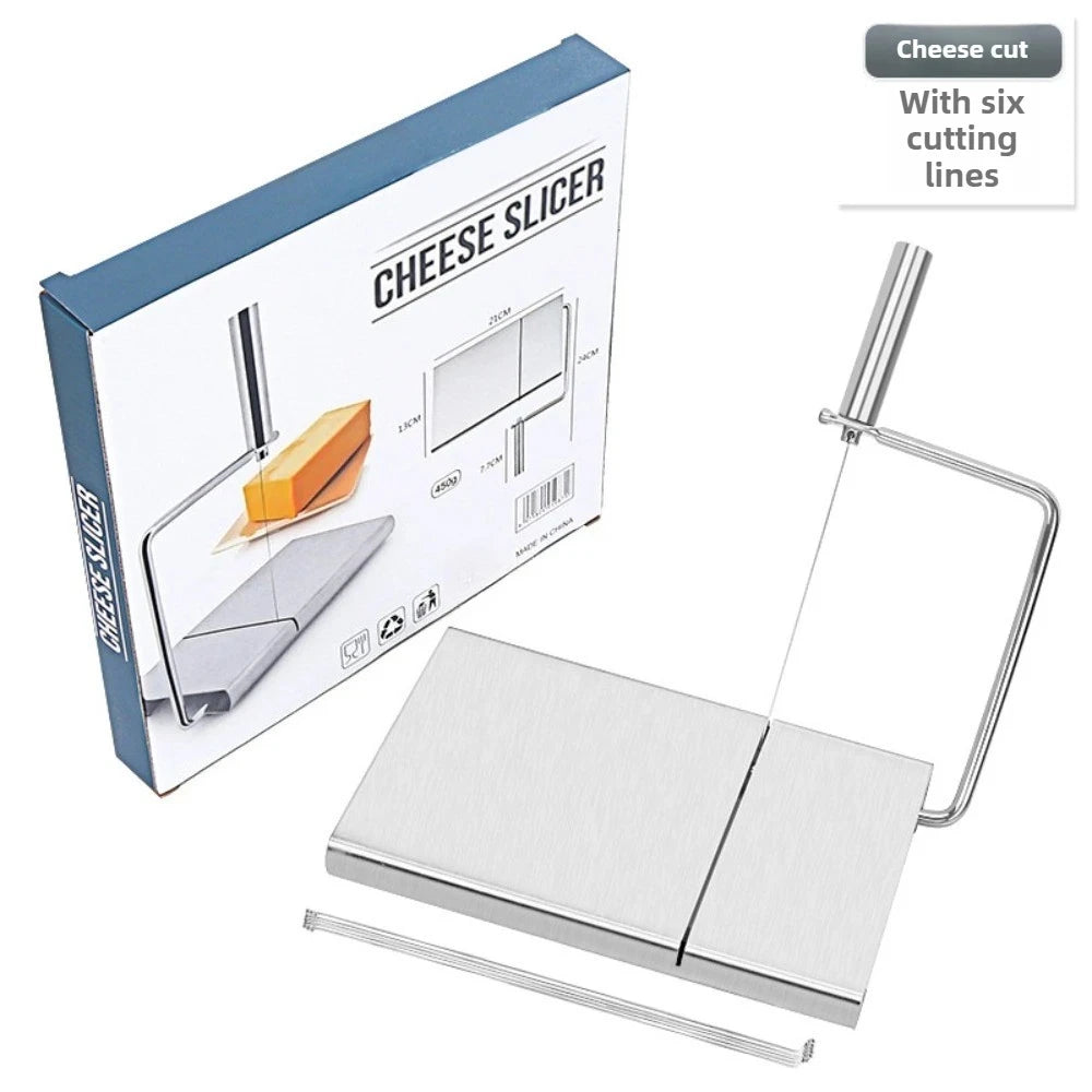 Stainless Steel Multifunctional Cheese Slicer with Scale Sausage Ham Cheese Cutter Butter Slicer Household Accessories