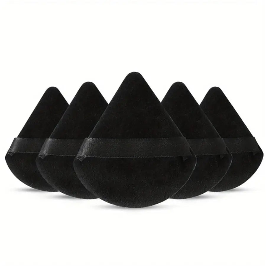 3/5/6PCS Triangle Powder Puffs - Air-Soft Velvet for Loose & Liquid Makeup, Hypoallergenic & Travel-Friendly