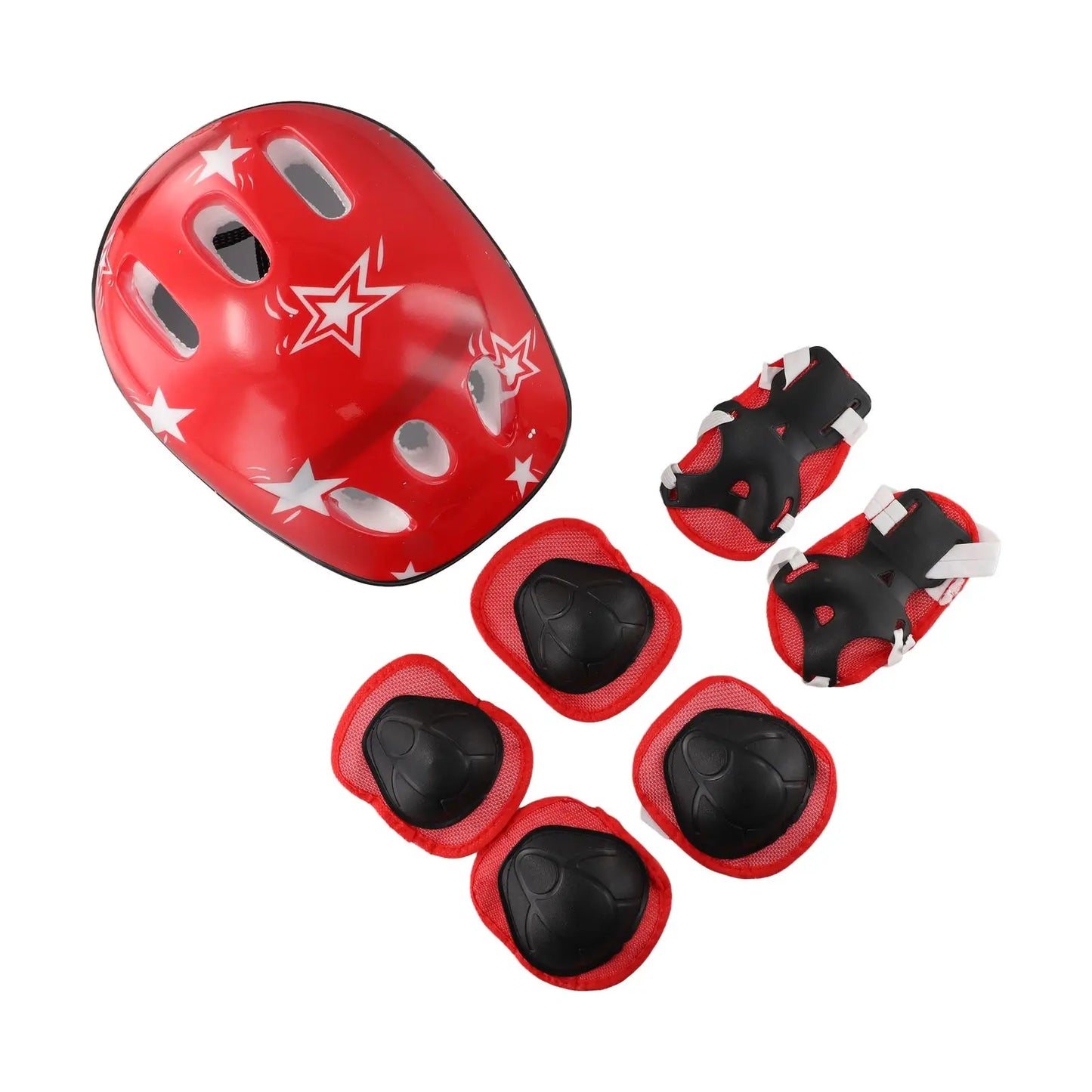 7PCS Children's Skating Protection Equipment Set 1 Helmet + 2 Knee Pads + 2 Elbow Pads + 2 Hand Pad Skating Equipment Protection