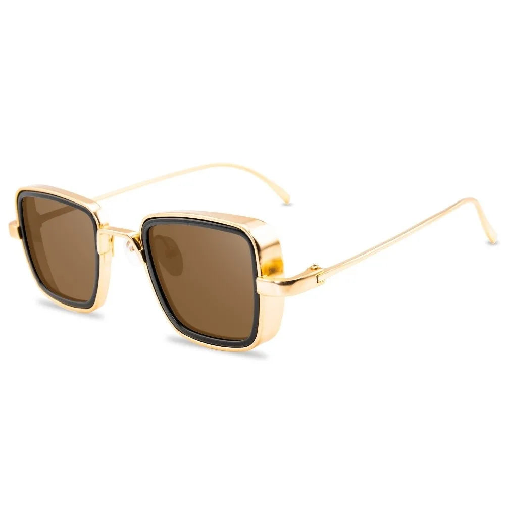 Lightweight Retro Square Sunnies Gradient Sunshade Eyewear Unisex Polarizing Lens Sunglasses Alloy Indian Style Anti-UV Glasses