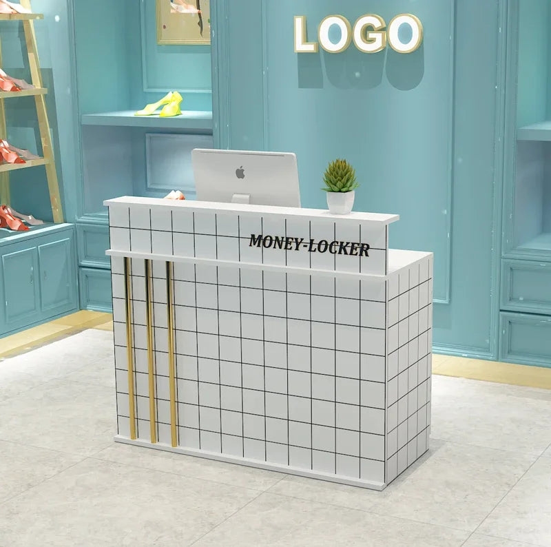 Modern Salon Bar Counter Simple Beauty Small Clinic Hair Salon Reception Desk Escritorio De Recepcion Commercial Furniture