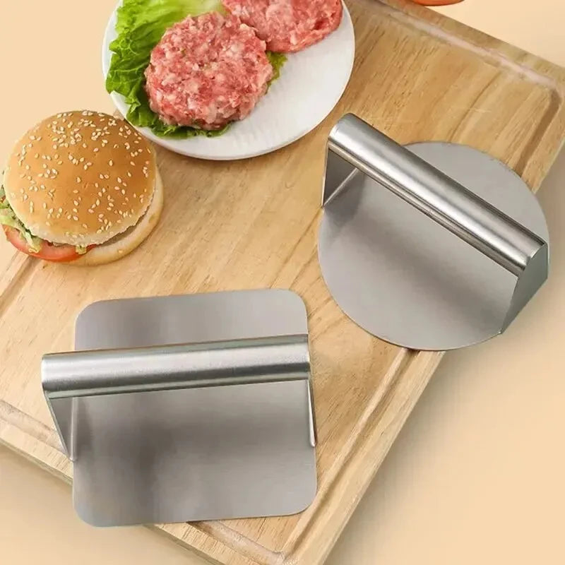 1pc Stainless Steel Hamburger Press - Meat Press for Hamburg/Meat Pie Making, Kitchen Gadgets & Cooking Accessories
