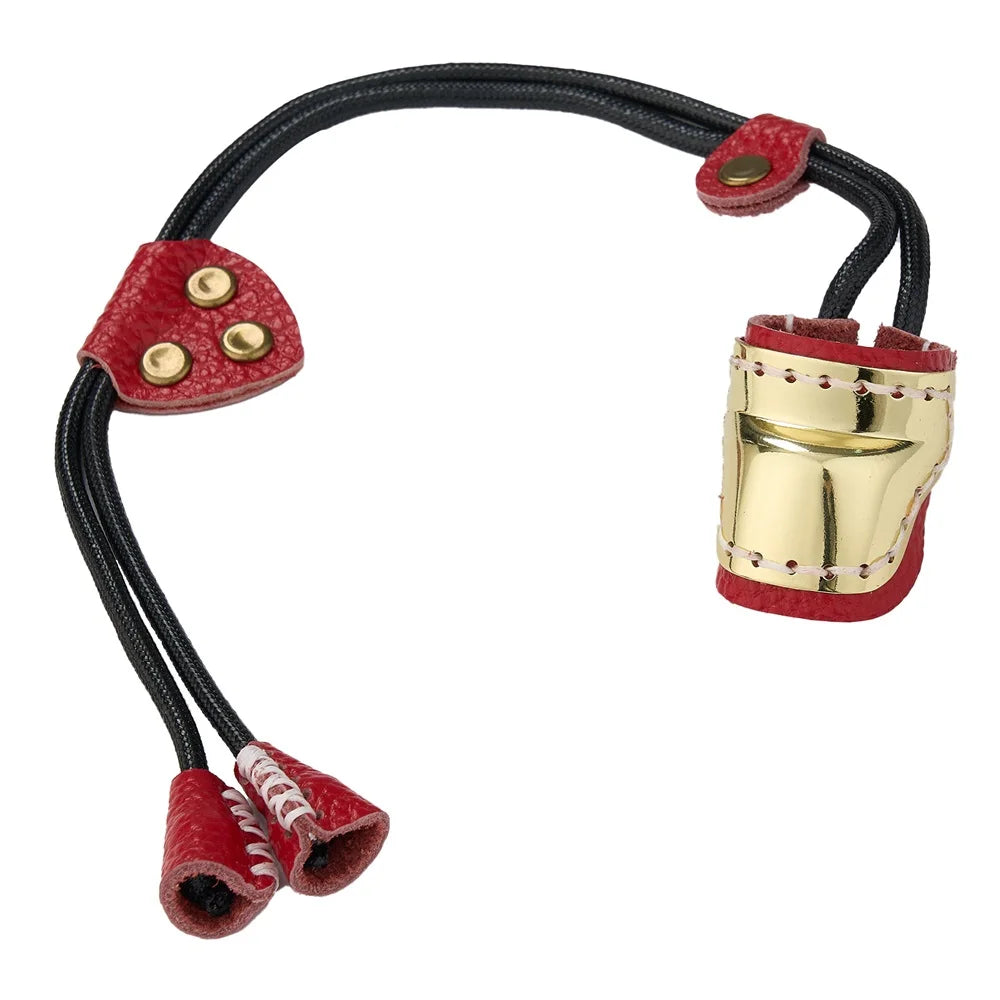 Archery Protector Gear Traditional Bow Cowhide Copper Thumb Ring Finger Guard