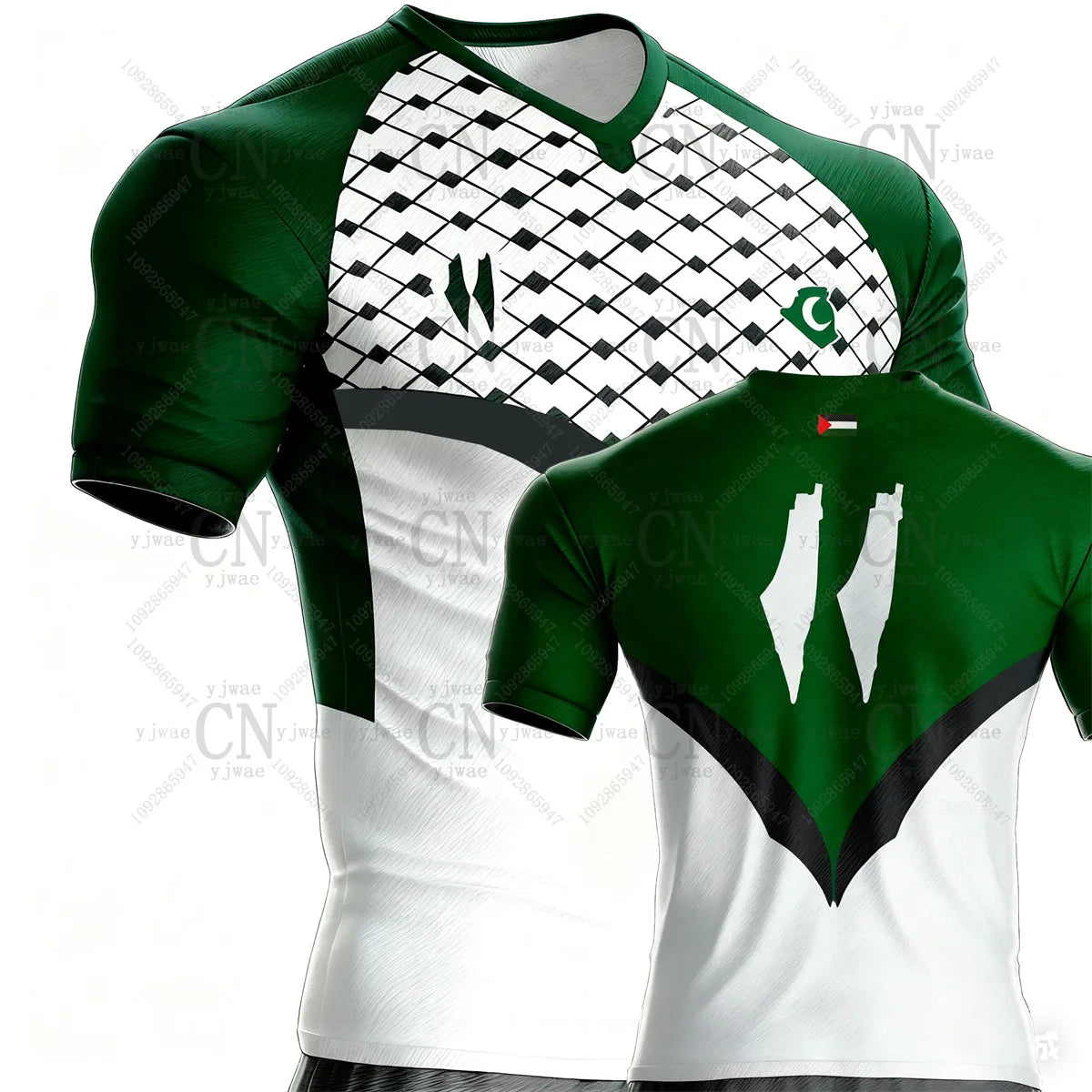 Palestine Football Jersey Flag Graphic Sportswear Short Sleeved Children&Adults Quick Drying Outdoor Fitness Training T-Shirt