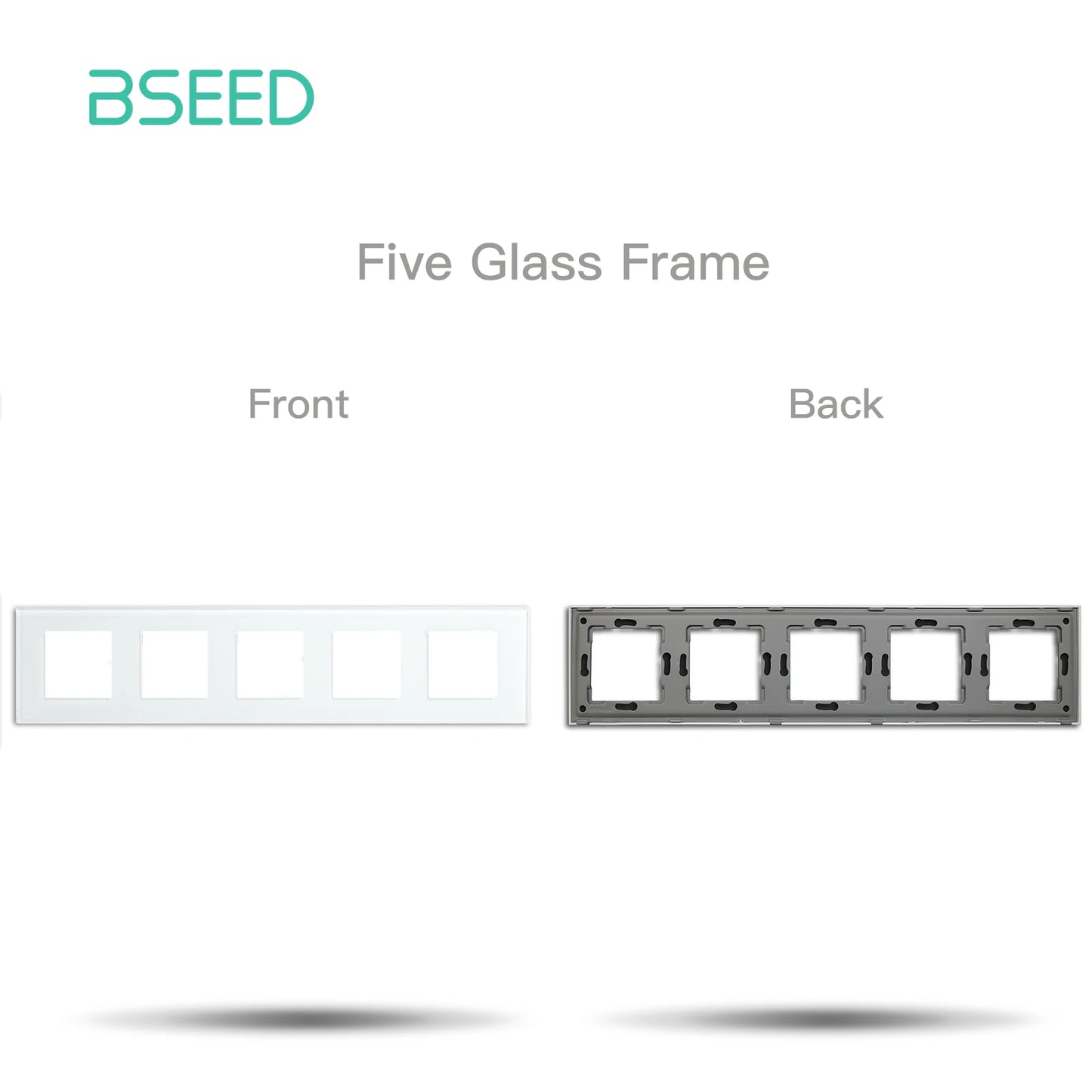 BSEED Glass Frame Panel Single Double Frames Wall Socket Part Triple Four Frames DIY Part with Metal Frames USB TYPE-C Socket