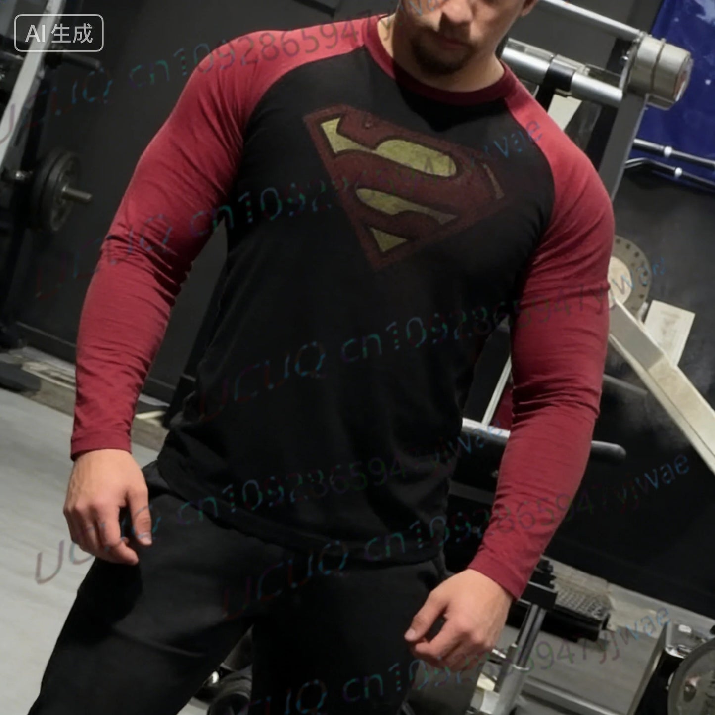 SUPERMAN Limited Edition Men's Fitness Jersey Gym Running Sport Bodybuilding Clothing Male Casual Long Sleeve AbsorbSweat Tshirt