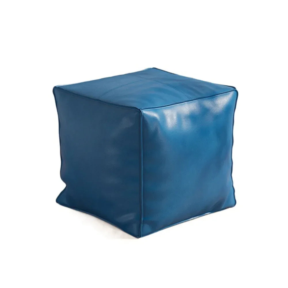 Foot Rest Non-Slip Storage Stool Waterproof Large Capacity PU Leather Ottoman Stackable Square Leather Pouf Tatami 발받침대 스툴